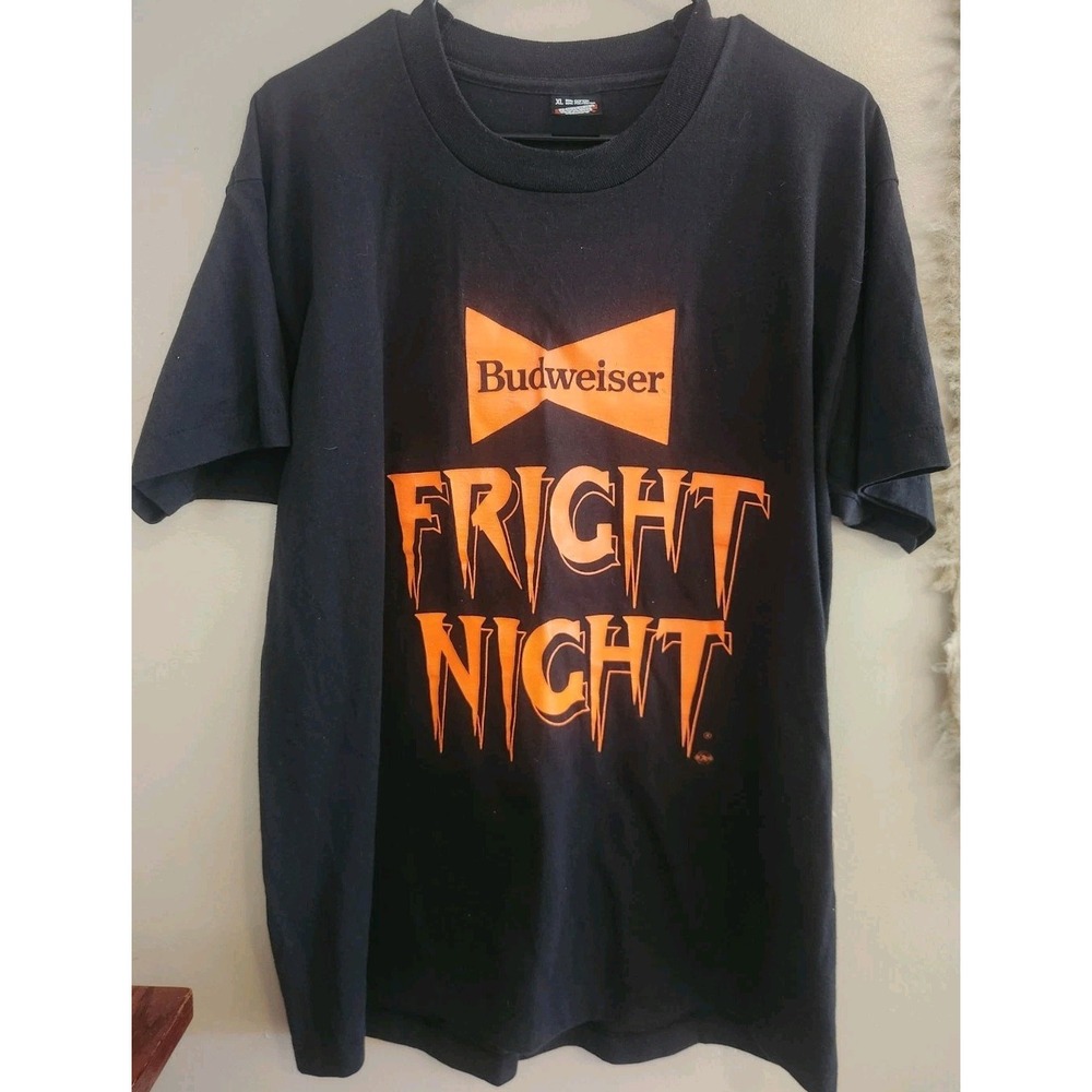 Vintage Budweiser Fright Night Shirt Rare Screen Stars‎ Best USA Made Size XL